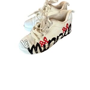 Disney Minnie Mouse Sneakers Kids Shoes White Red Bows Fun‎